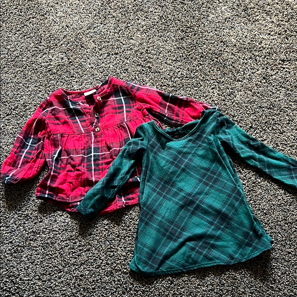 12 Mo. Plaid Dress And Tunic. Red And Green